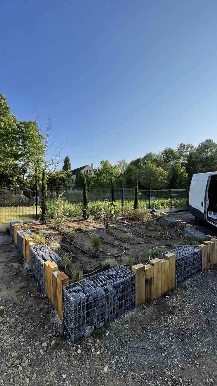 Aménagement paysager en gabion Sainte-Gemme-Gonval